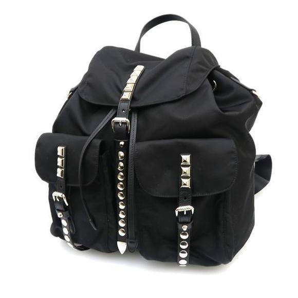 Prada Handbags - Prada Nylon Studded Backpack
